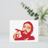 Fidel Castro met Cigar Portrait Briefkaart (Staand voorkant)