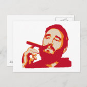 Fidel Castro met Cigar Portrait Briefkaart (Voorkant / Achterkant)