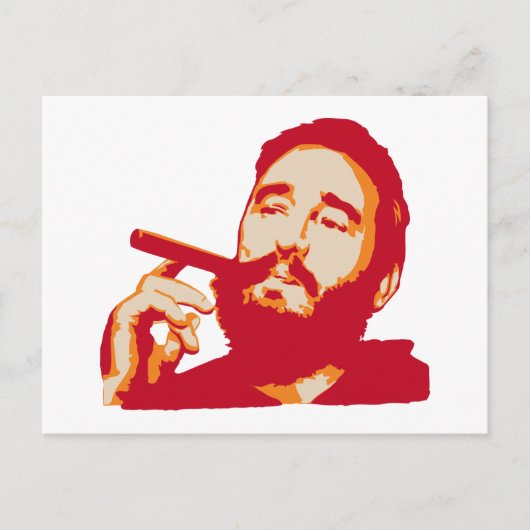 Fidel Castro met Cigar Portrait Briefkaart (Voorkant)