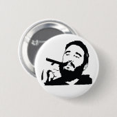 Fidel Castro met Cigar Portrait Button (Voorkant /achterkant)