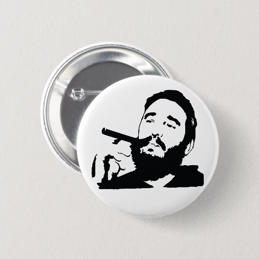 Fidel Castro met Cigar Portrait Button (Voorkant /achterkant)