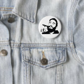 Fidel Castro met Cigar Portrait Button (In situ)