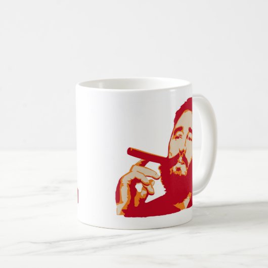Fidel Castro met Cigar Portrait Mok (Voorkant rechts)