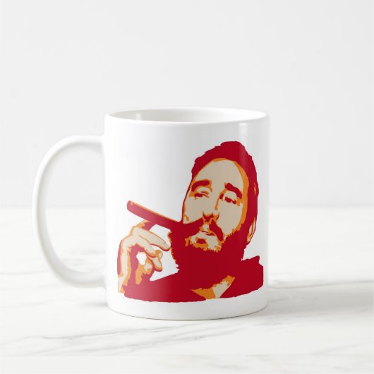 Fidel Castro met Cigar Portrait Mok (Links)