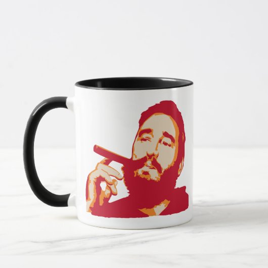 Fidel Castro met Cigar Portrait Mok (Links)