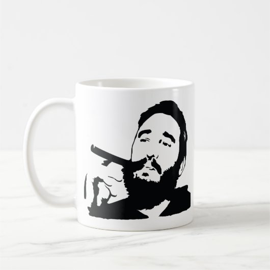 Fidel Castro met Cigar Portrait Mok (Links)