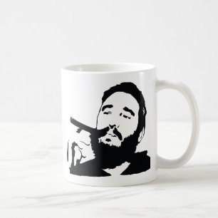 Fidel Castro met Cigar Portrait Mok