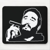 Fidel Castro met Cigar Portrait Mousepad Muismat (Voorkant)