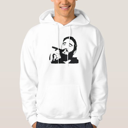 Fidel Castro met Cigar Portrait T-Shirt (Voorkant)