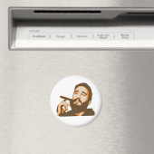 Fidel Castro met Sigarenportretmagneet Magneet (Insitu (Vaatwasser))