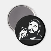 Fidel Castro met Sigarenportretmagneet Magneet (Voorkant / Achterkant)