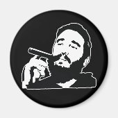 Fidel Castro met Sigarenportretmagneet Magneet (Voorkant)