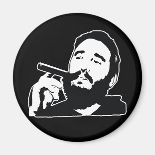 Fidel Castro met Sigarenportretmagneet Magneet