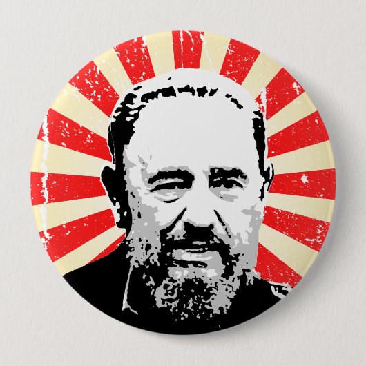 Fidel Castro Ronde Button 4,0 Cm (Voorkant)
