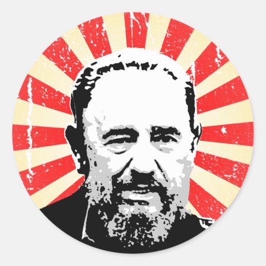 Fidel Castro Ronde Sticker (Voorkant)