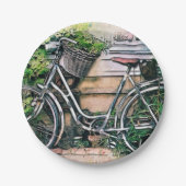 Fidel en mandje in de tuin papieren bordje (Voorkant)