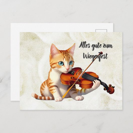 Fidel Kitty Briefkaart (Voorkant / Achterkant)