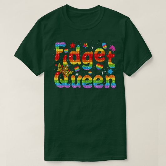 Fidget Queen Pop It for Girls Push Bubble Sensory T-shirt (Design voorkant)