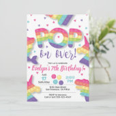 Fidget speelgoed, Pop het, Fidget Invitation met P Kaart (Staand voorkant)