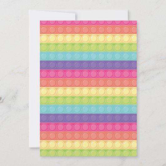 Fidget speelgoed, Pop het, Fidget Invitation met P Kaart (Achterkant)