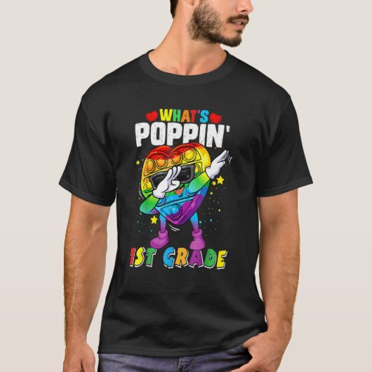 Fidget Speelgoed wat is Poppin 1e graad 100e dag v T-shirt (Voorkant)