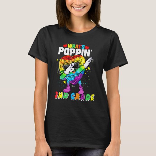 Fidget Speelgoed Wat is Poppin' 2e graad 100e dag T-shirt (Voorkant)