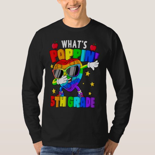 Fidget Speelgoed wat Poppin 5e graad 100e dag van T-shirt (Voorkant)