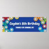 Fidget Spinner Birthday Party Banner Poster (Voorkant)