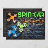 Fidget Spinner Boys verjaardagsuitnodiging Kaart (Voorkant / Achterkant)