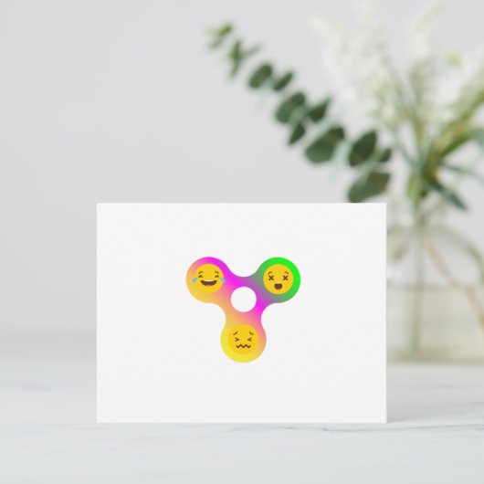 Fidget Spinner Emoji s Funny Gift Briefkaart (Staand voorkant)
