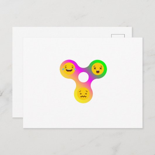 Fidget Spinner Emoji s Funny Gift Briefkaart (Voorkant / Achterkant)