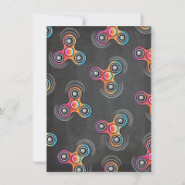 Fidget Spinner Uitnodiging voor verjaardagsfeestje (Achterkant)