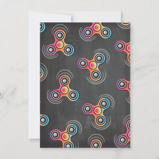 Fidget Spinner Uitnodiging voor verjaardagsfeestje (Achterkant)