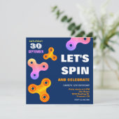 Fidget Spinner Verjaardagsfeest Uitnodiging (Staand voorkant)