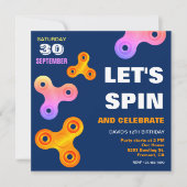 Fidget Spinner Verjaardagsfeest Uitnodiging (Voorkant)