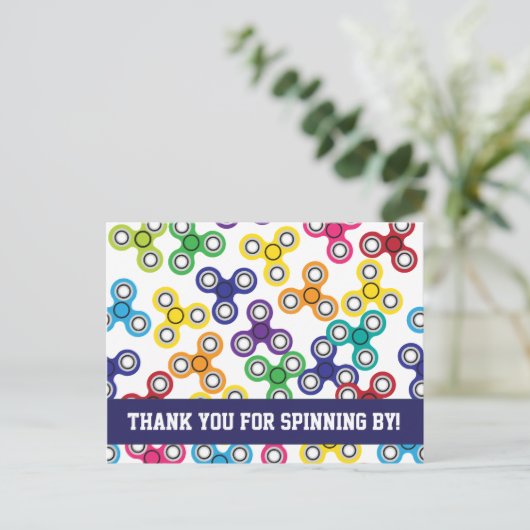 Fidget Spinner verjaardagsfeestje bedankt Briefkaart (Staand voorkant)