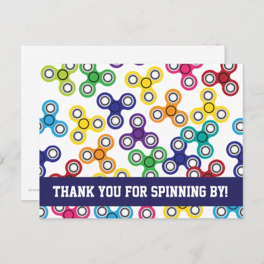 Fidget Spinner verjaardagsfeestje bedankt Briefkaart (Voorkant / Achterkant)