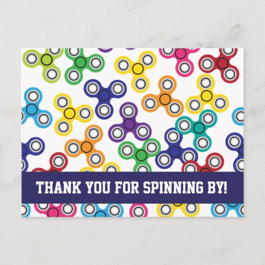 Fidget Spinner verjaardagsfeestje bedankt Briefkaart (Voorkant)