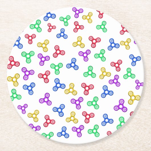 Fidget Spinners Ronde Kartonnen Onderzetter (Voorkant)