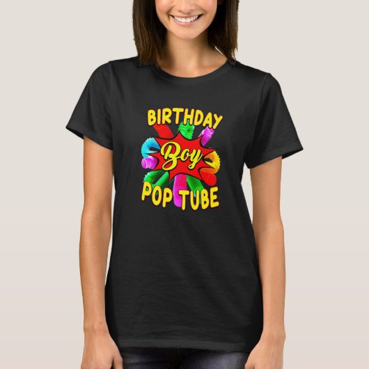 Fidget Toy Pop Tube Birrthday Boy   T-shirt (Voorkant)