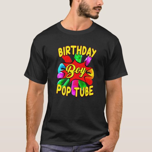 Fidget Toy Pop Tube Birrthday Boy   T-shirt (Voorkant)