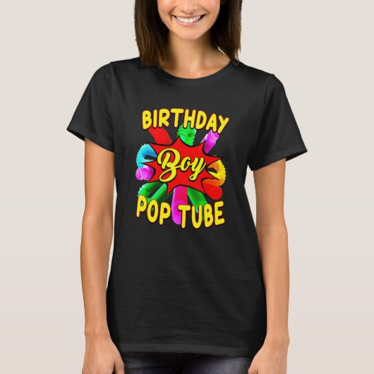Fidget Toy Pop Tube Birrthday Boy T-shirt (Voorkant)