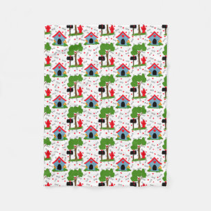 Fido Dog House Harten Botten Fleece Deken