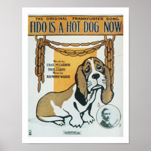 Fido is een Hotdog Music Hoesje Art Poster