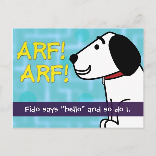 Fido Says Hallo Briefkaart (Voorkant)