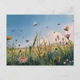 Field Abuzz Painting-Briefkaart Briefkaart