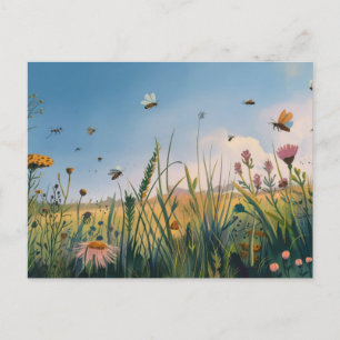 Field Abuzz Painting-Briefkaart Briefkaart
