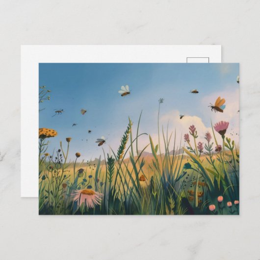 Field Abuzz Painting-Briefkaart Briefkaart (Voorkant / Achterkant)