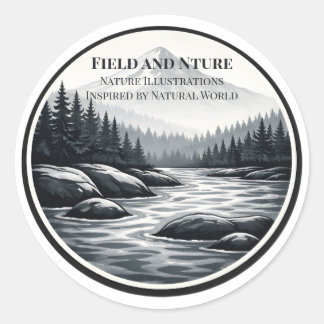 Field and Nature Logo Round Sticker