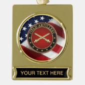Field Artillery Branch Insignia Special Edition Verguld Banner Ornament (Voorkant)